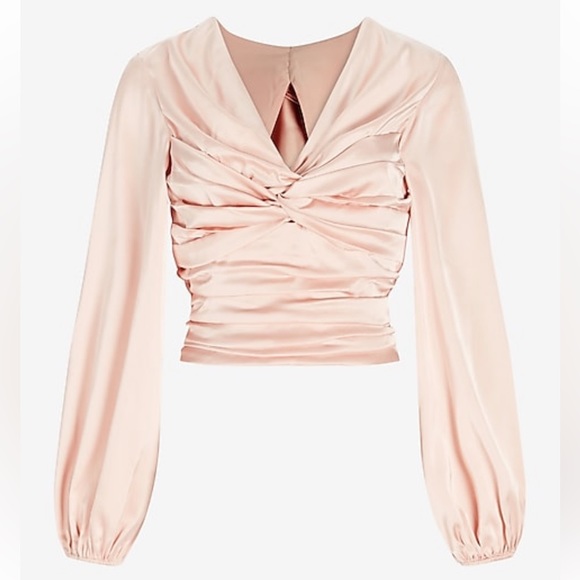 NWT Twist Front Tie Back Top PALE PINK - Picture 6 of 8